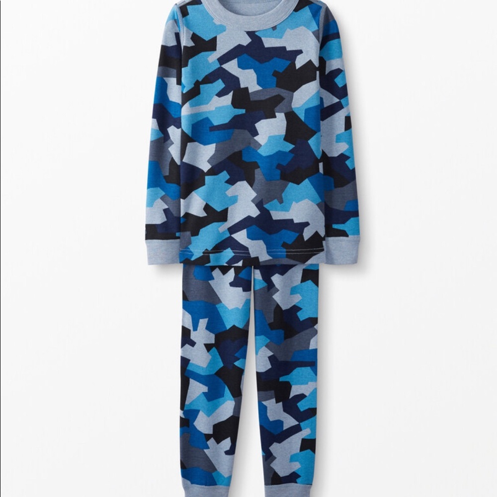NWT Hanna Andersson Camo Long John Pajamas US4